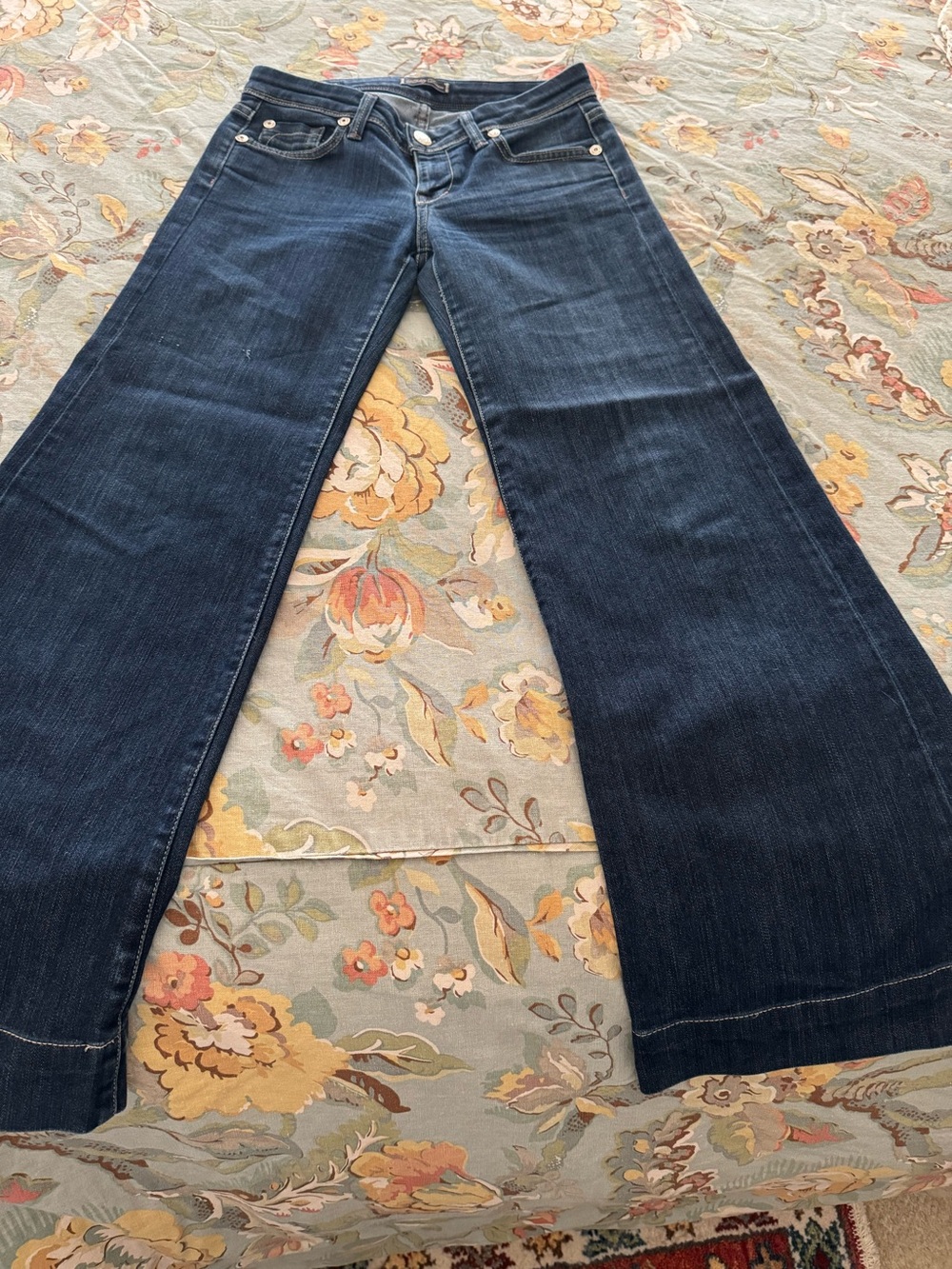Women's Fidelity Dark Blue Wide-Leg Jeans